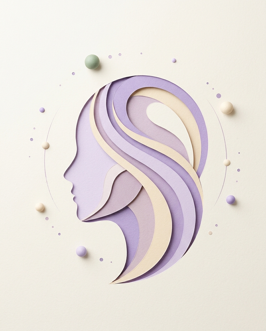Abstract layered profile in lilac
